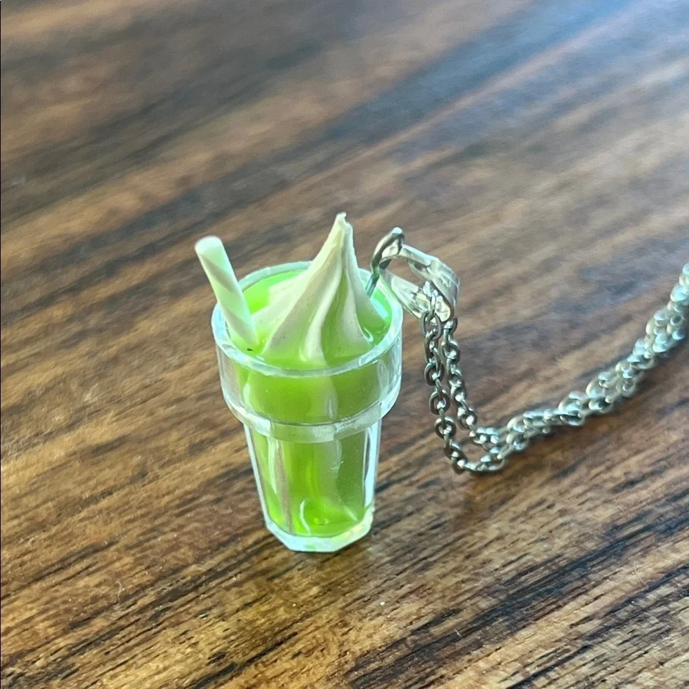 Charming Green Milkshake Pendant Necklace